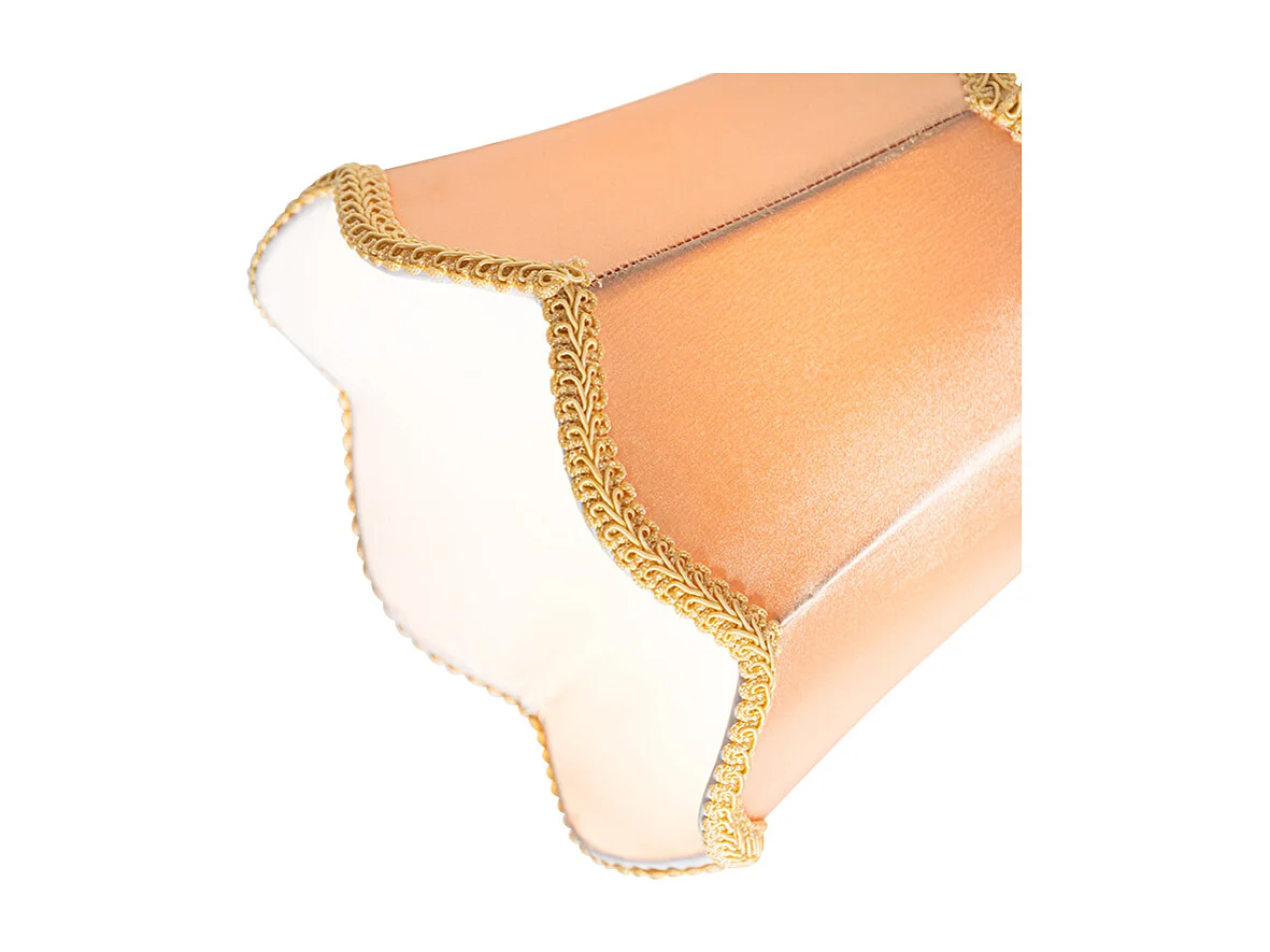 Plafonnier classique noir avec abat-jour doré 3 lumières - Nona