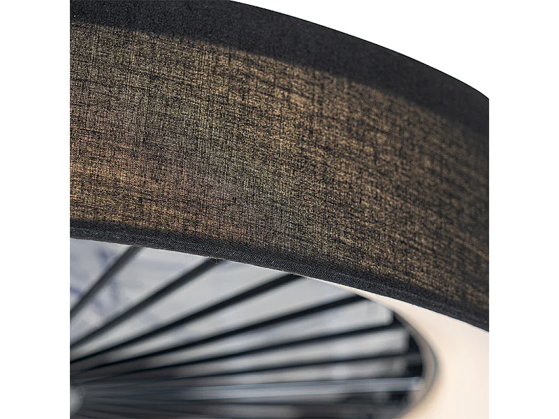 Ventilateur de plafond noir avec LED avec télécommande - Emily