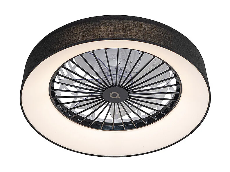 Ventilateur de plafond noir avec LED avec télécommande - Emily
