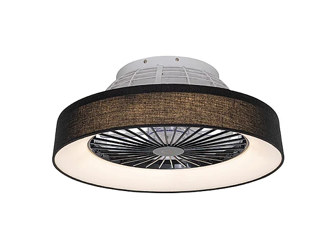 Ventilateur de plafond noir avec LED avec télécommande - Emily