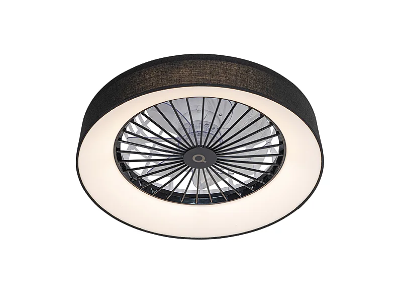 Ventilateur de plafond noir avec LED avec télécommande - Emily