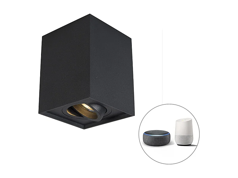 Spot Smart noir réglable avec ampoule WiFi GU10 - Quadro Up