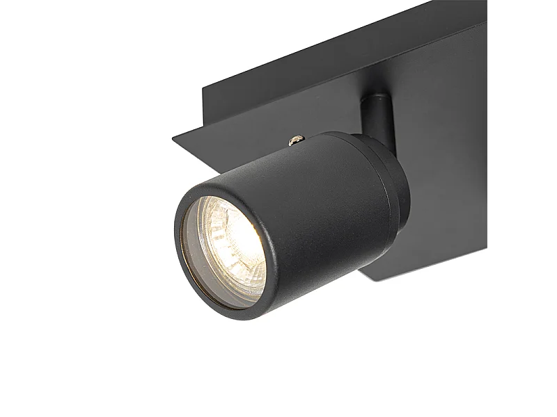Spot de salle de bain moderne noir carré 2 lumières IP44 - Ducha