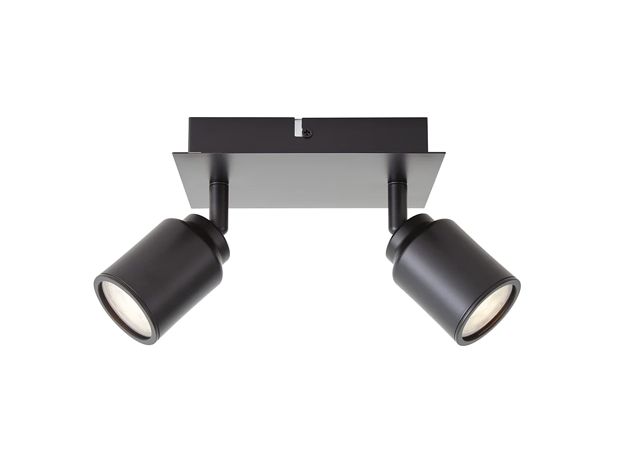 Spot de salle de bain moderne noir carré 2 lumières IP44 - Ducha