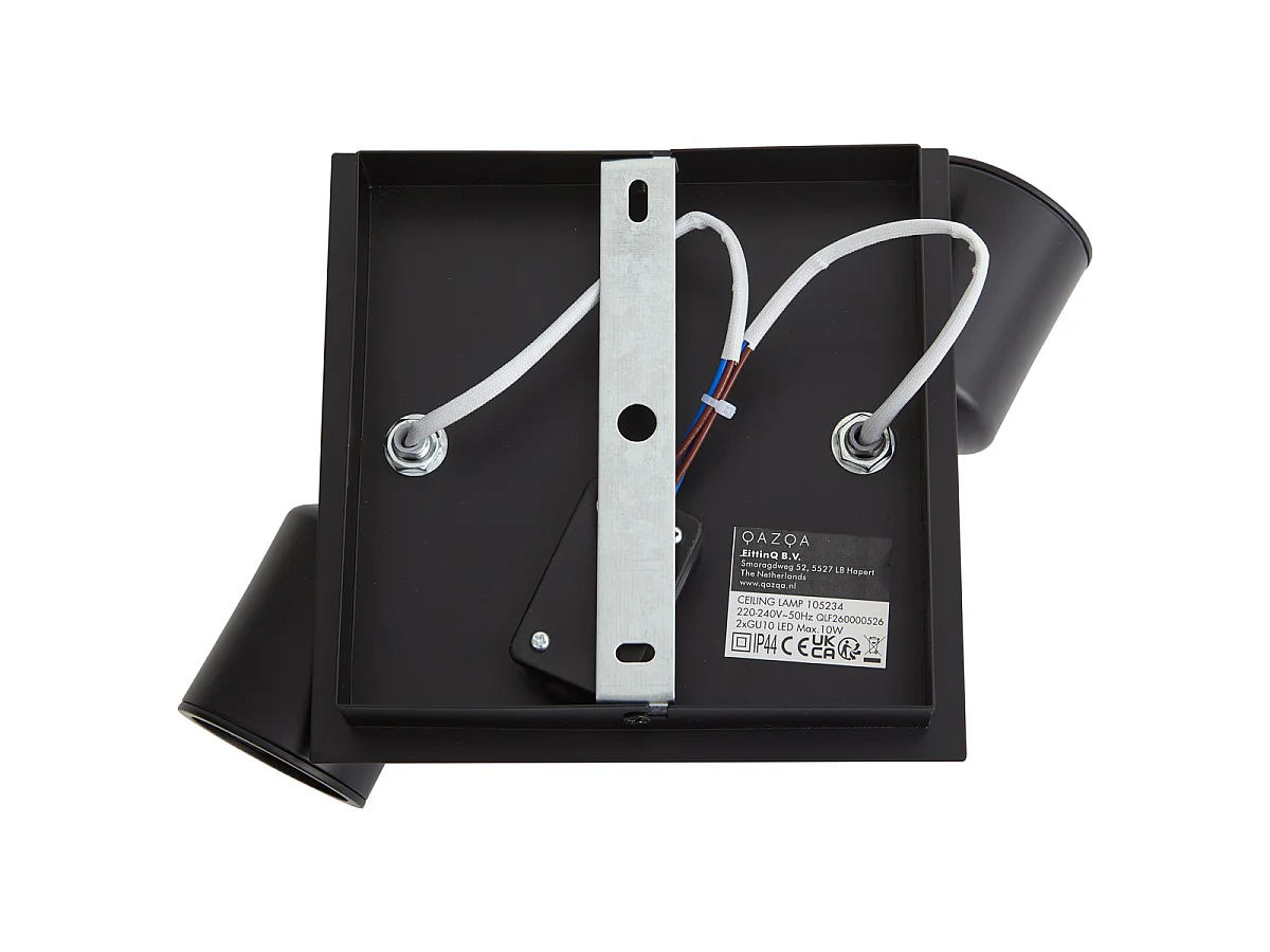 Spot de salle de bain moderne noir carré 2 lumières IP44 - Ducha