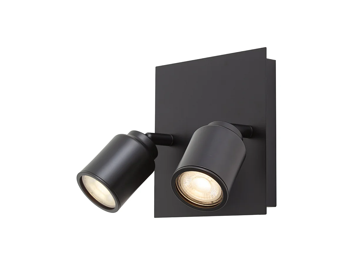 Spot de salle de bain moderne noir carré 2 lumières IP44 - Ducha