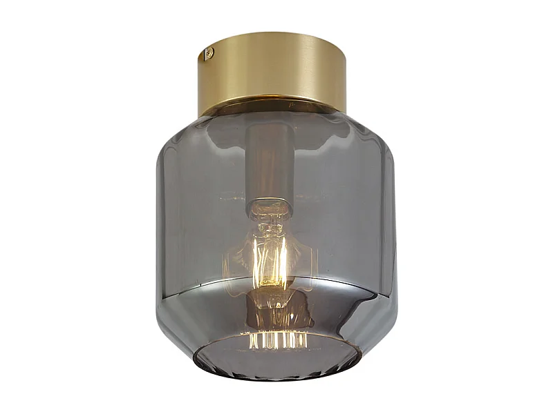 Plafonnier moderne en laiton avec verre fumé - Stiklo