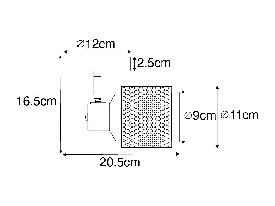 Spot encastré industriel noir avec or - Kayden