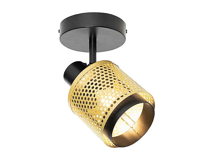 Spot encastré industriel noir avec or - Kayden
