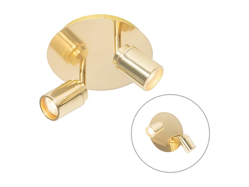 Spot de salle de bain moderne en laiton 2 lumières IP44 - Ducha