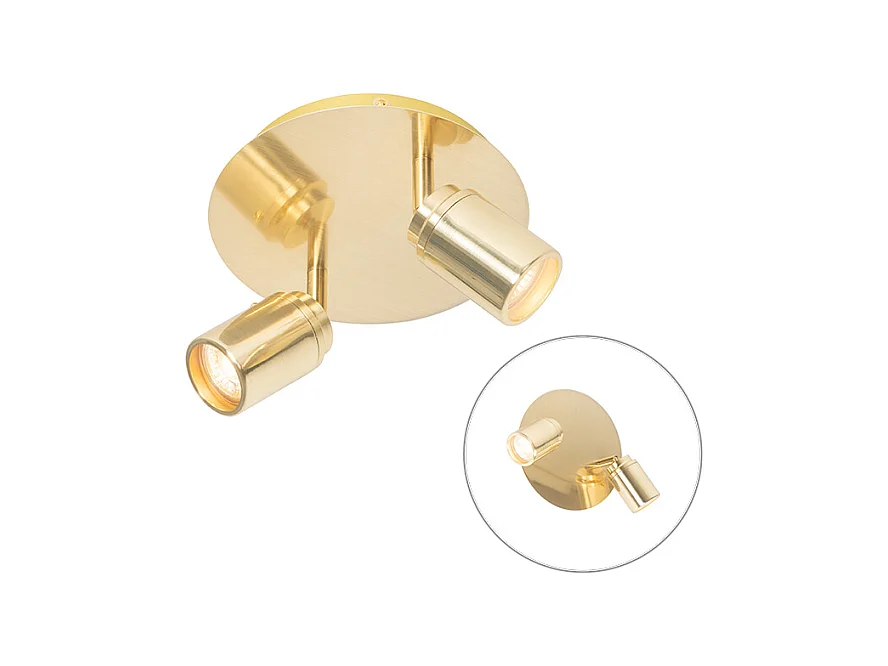 Spot de salle de bain moderne laiton 2 lumières IP44 - Ducha