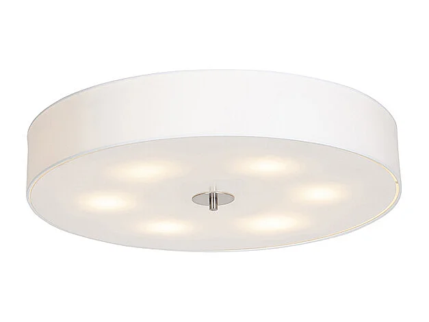 Plafonnier rond rustique blanc 70 cm - Drum