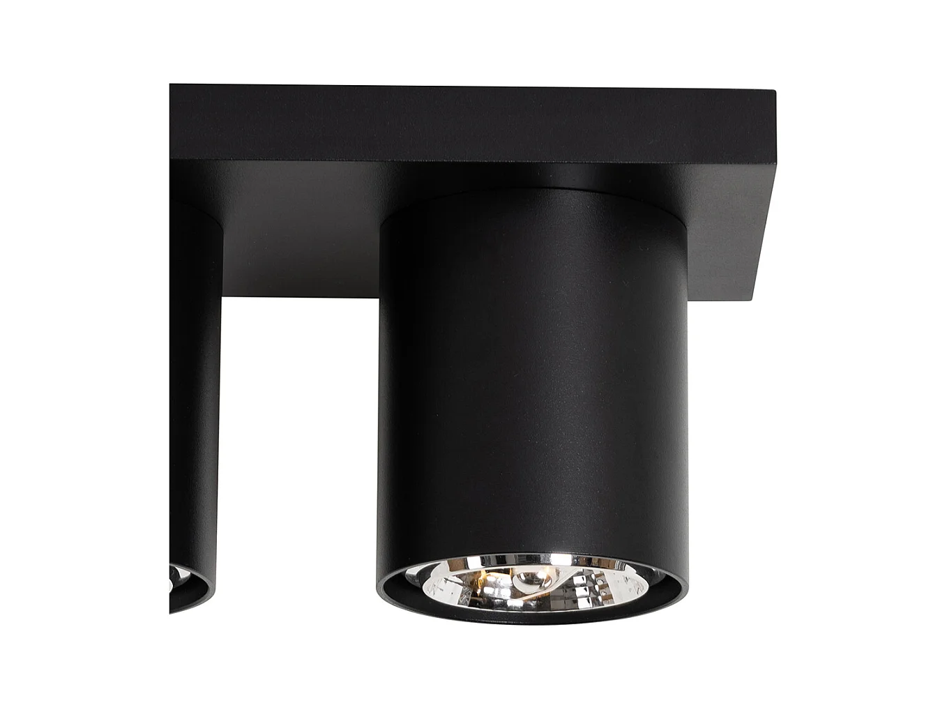 Spot de plafond moderne noir 4 lumières - Tubo