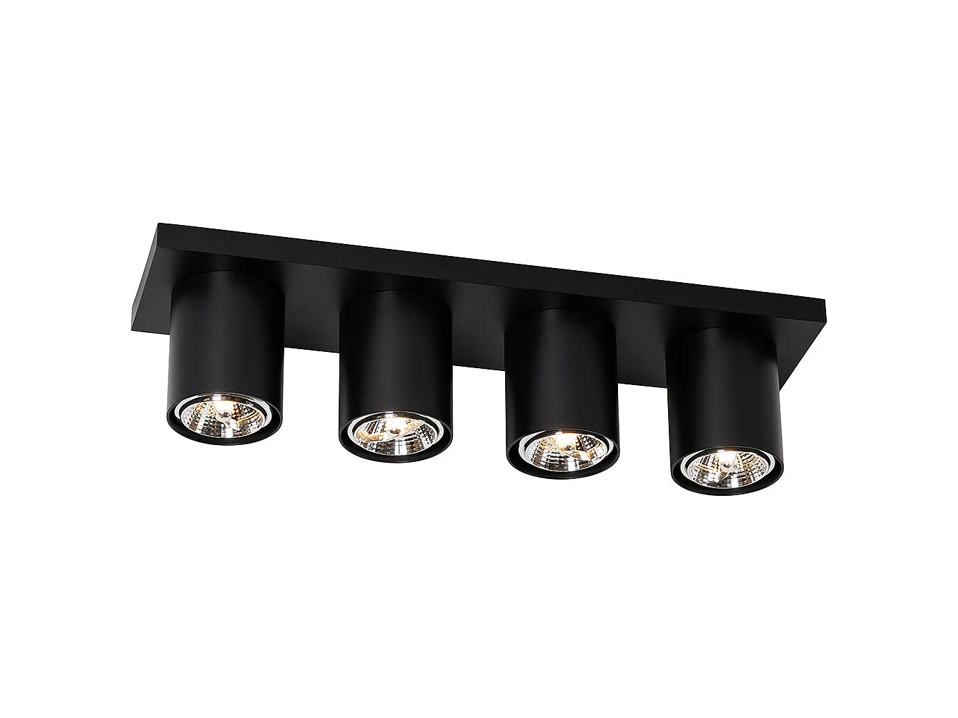 Spot de plafond moderne noir 4 lumières - Tubo