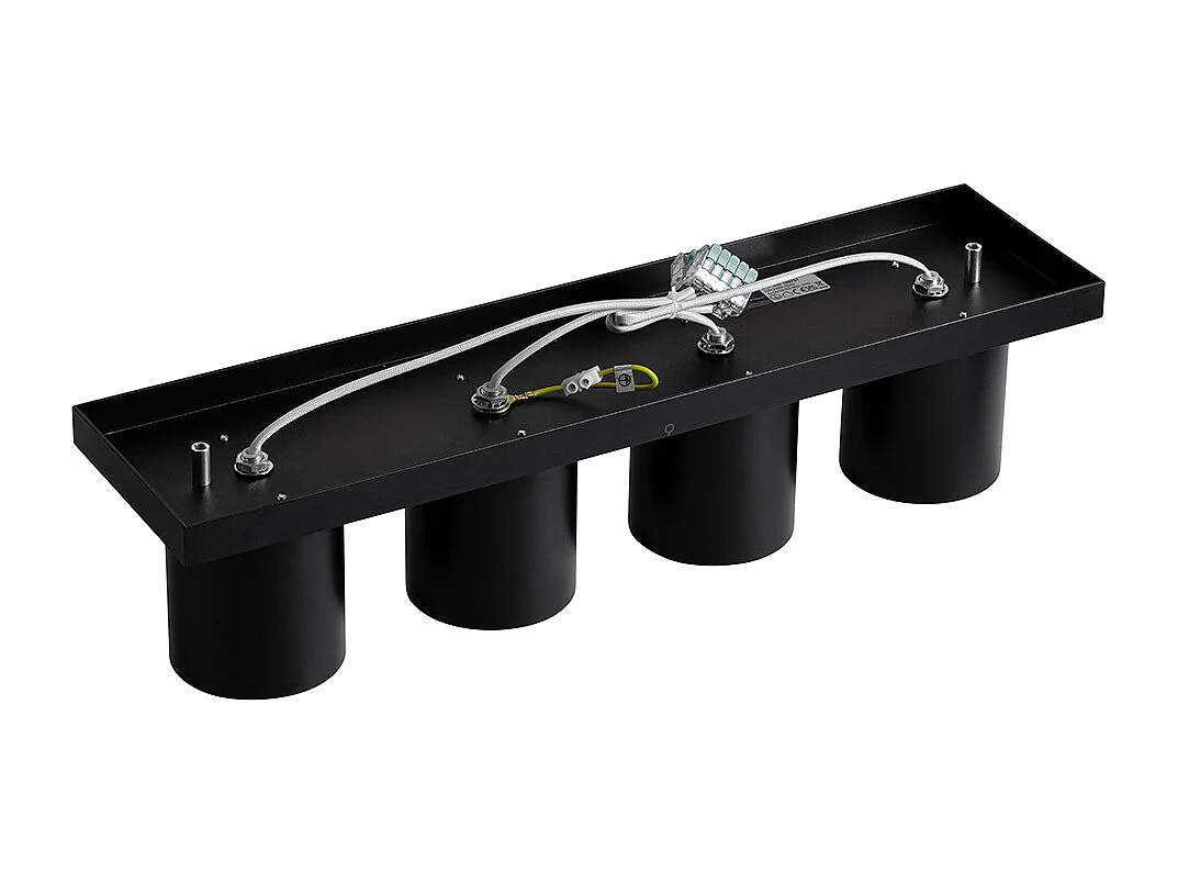 Spot de plafond moderne noir 4 lumières - Tubo