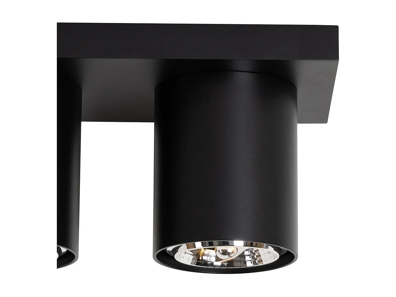 Plafonnier spot moderne noir 4 lumières - Tubo