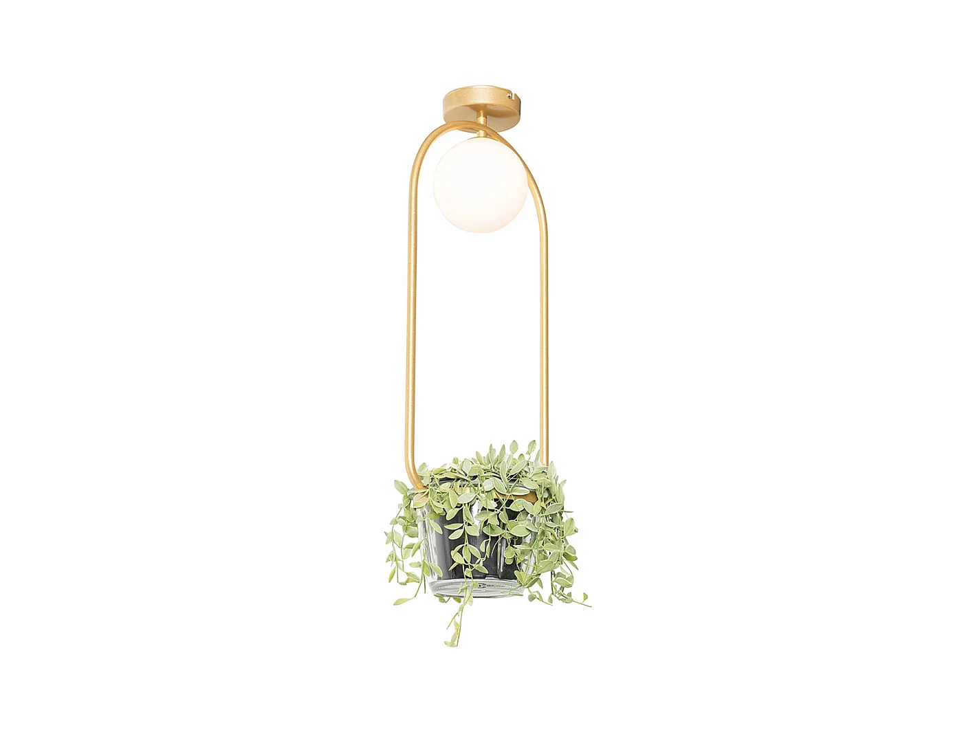 Plafonnier Art Déco or avec verre blanc - Isabella