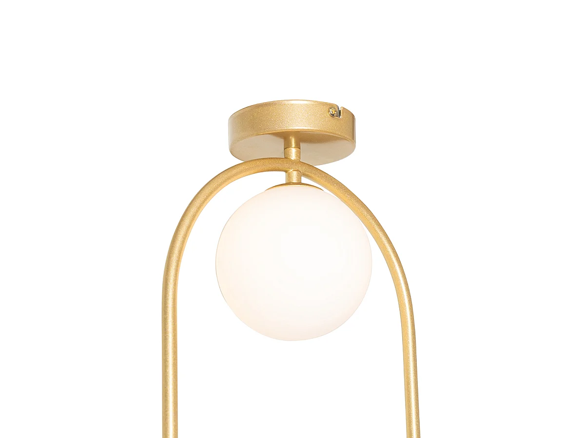 Plafonnier Art Déco doré avec verre blanc - Isabella