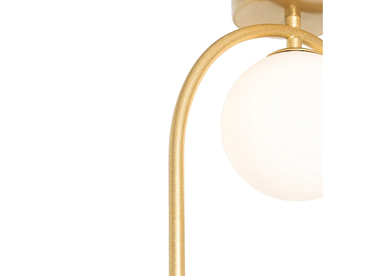 Plafonnier Art Déco doré avec verre blanc - Isabella