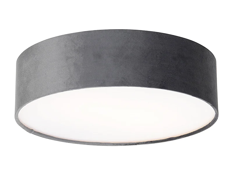 Plafonnier moderne gris 40 cm avec intérieur doré - Drum