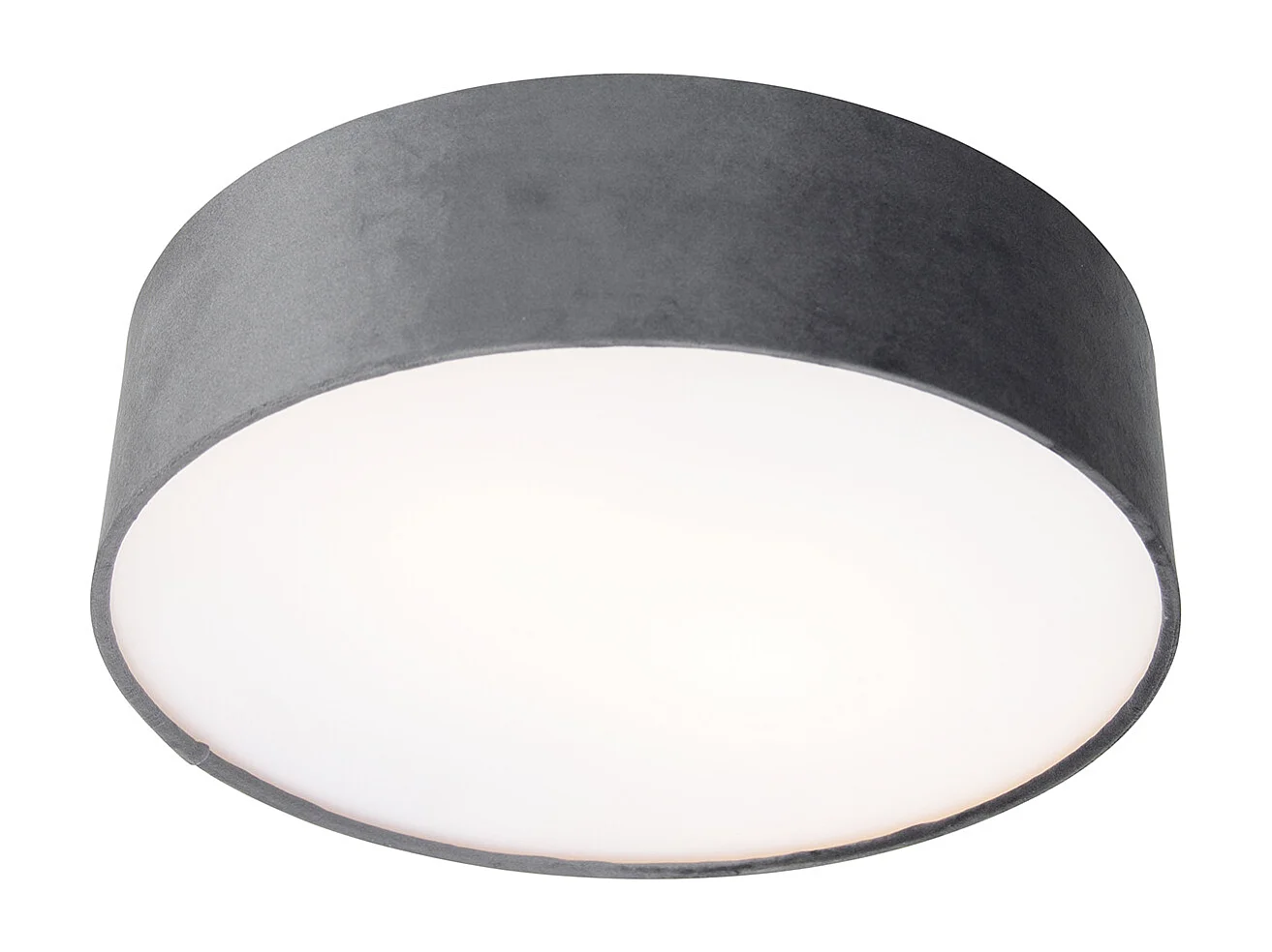 Plafonnier moderne gris 40 cm avec intérieur doré - Drum