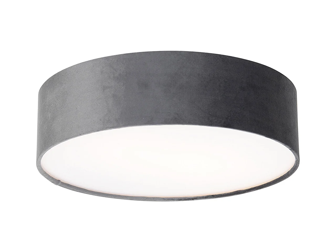 Plafonnier moderne gris 40 cm avec intérieur doré - Drum