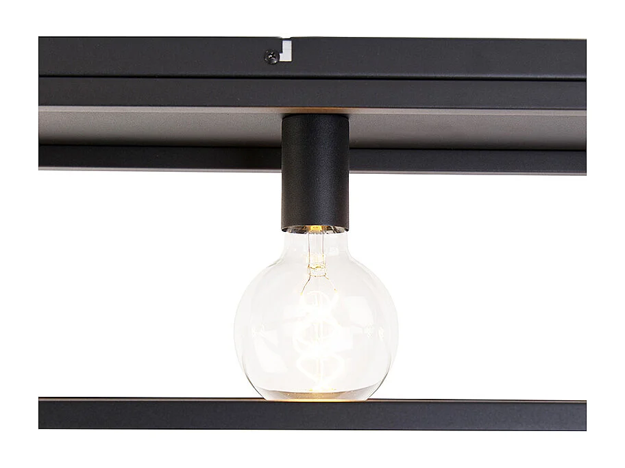 Plafonnier industriel noir 99,5 cm 4 lumières - Cage