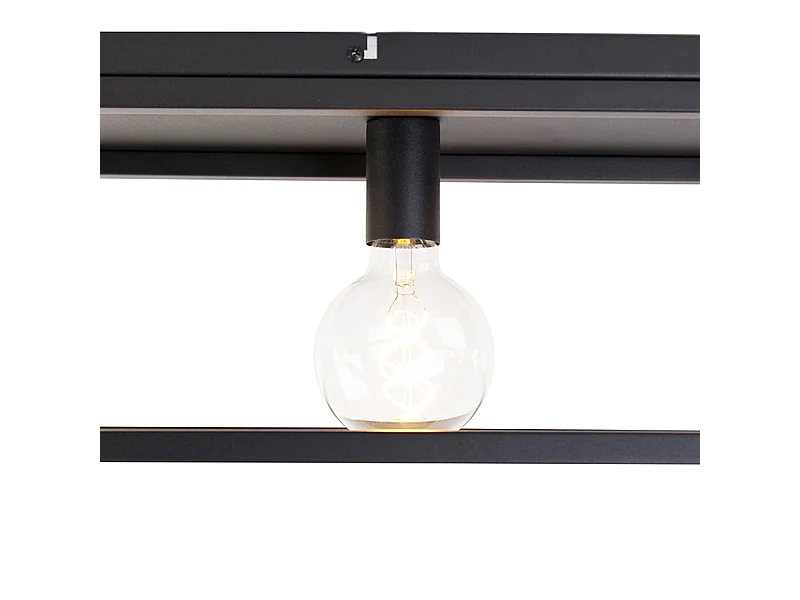 Plafonnier industriel noir 99,5 cm 4 lumières - Cage