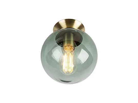 Plafonnier Art deco avec abat-jour en verre vert - Pallon