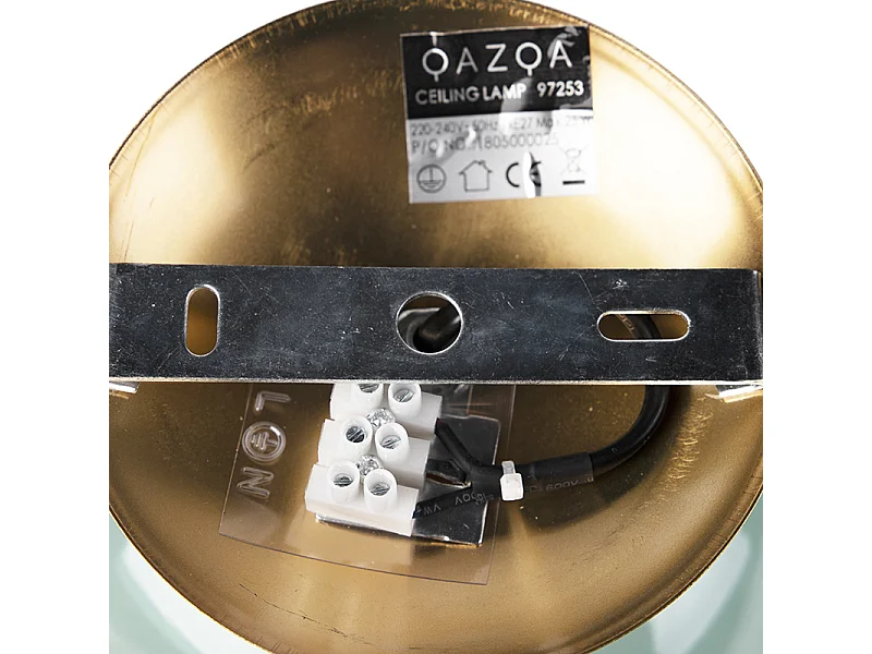 Plafonnier Art déco en laiton avec verre vert - Pallon