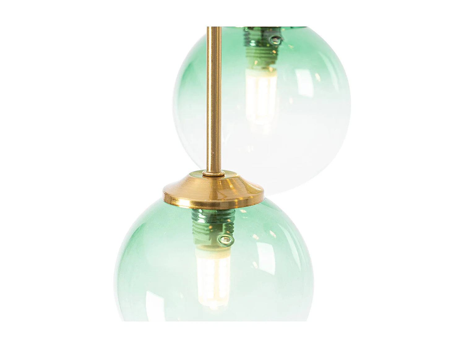 Plafonnier Art déco doré avec verre vert 9 lumières - Athènes