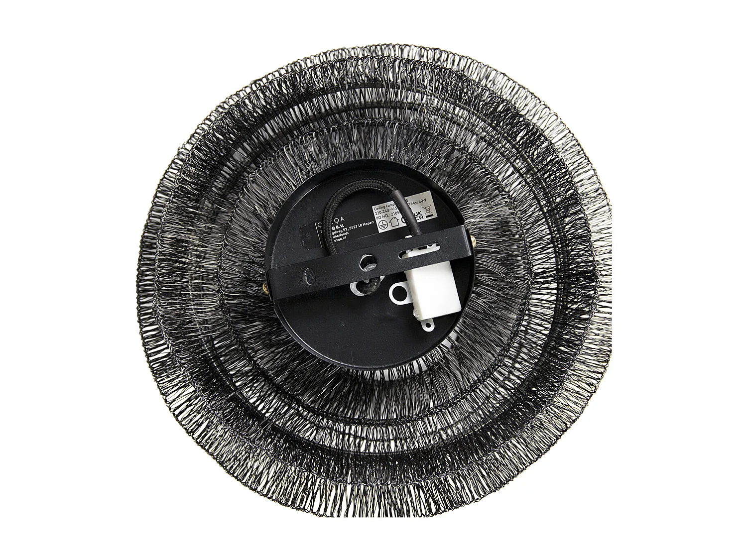 Plafonnier oriental noir 25 cm - Vadi