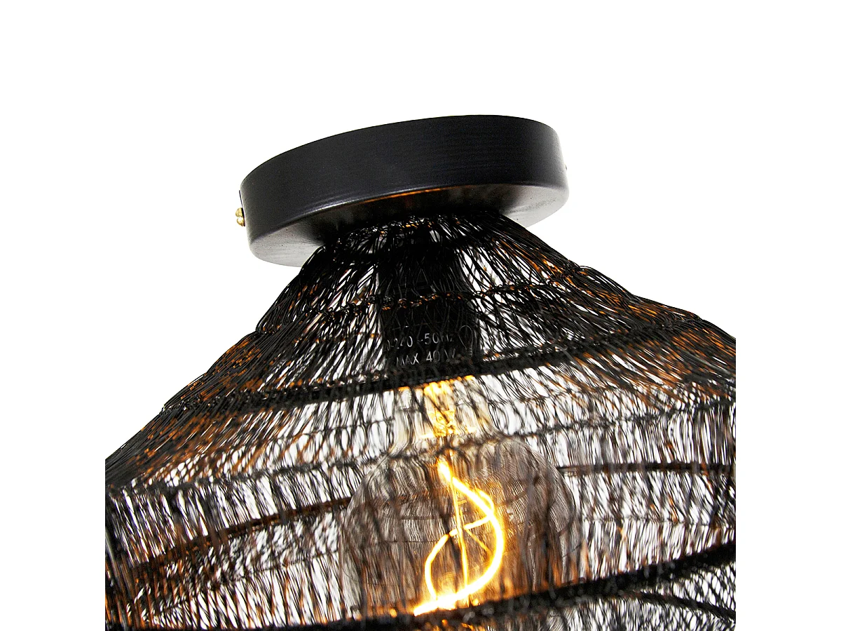 Plafonnier oriental noir 25 cm - Vadi