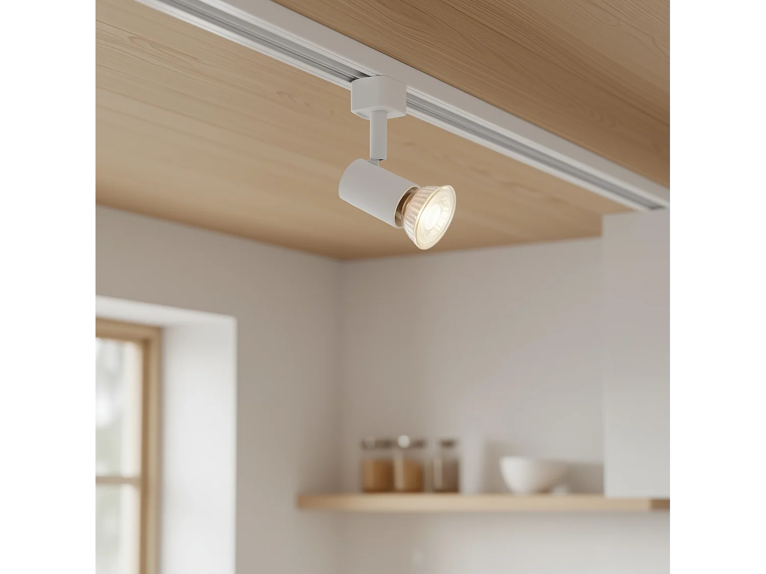 Spot sur rail monophasé blanc - Jeany