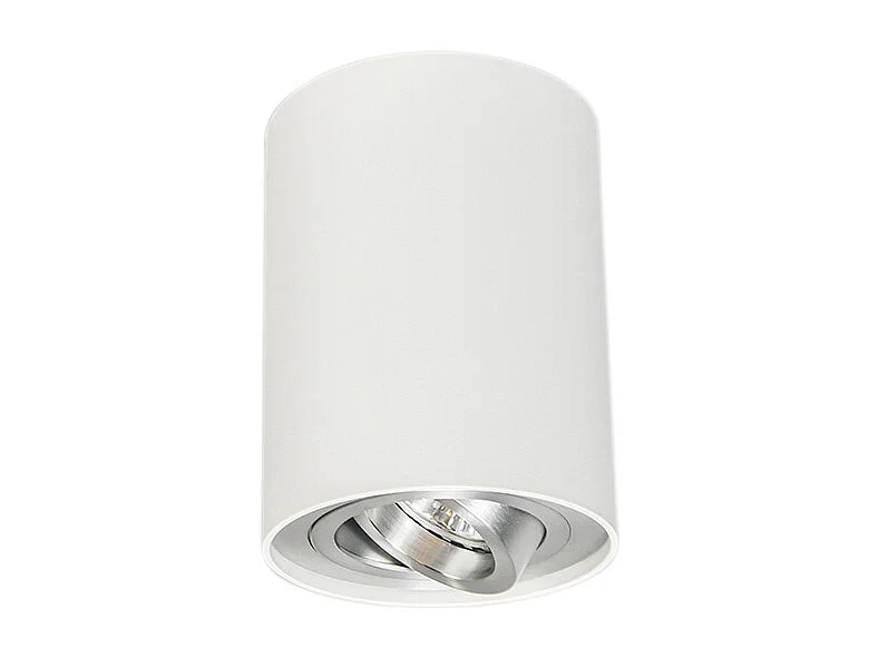 Spot moderne blanc et acier, orientable et inclinable - Rondoo up