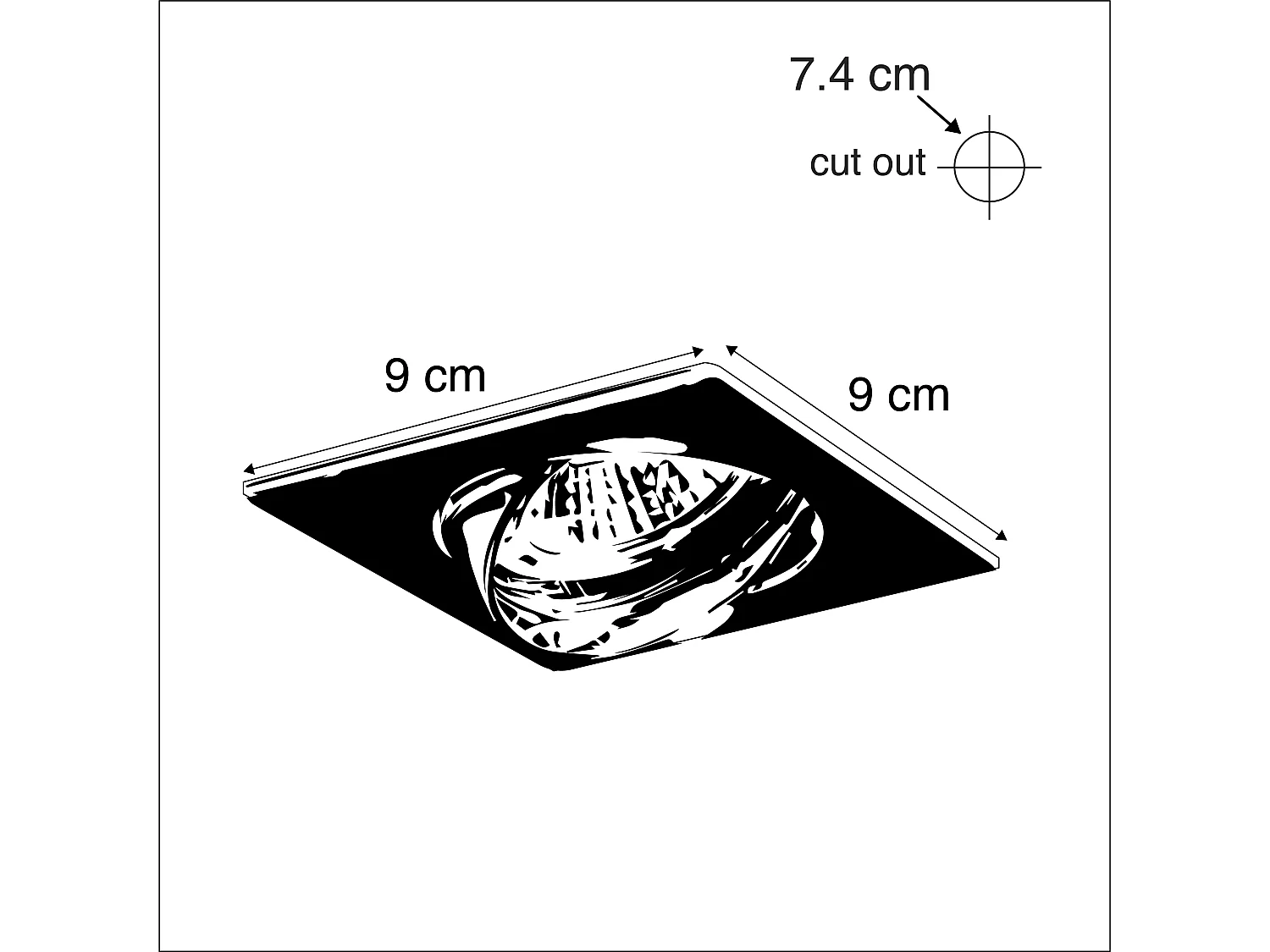 Spot encastrable moderne chromé inclinable lot de 10 - Edu