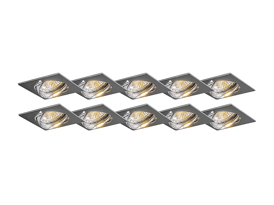Spot encastrable moderne chromé inclinable lot de 10 - Edu
