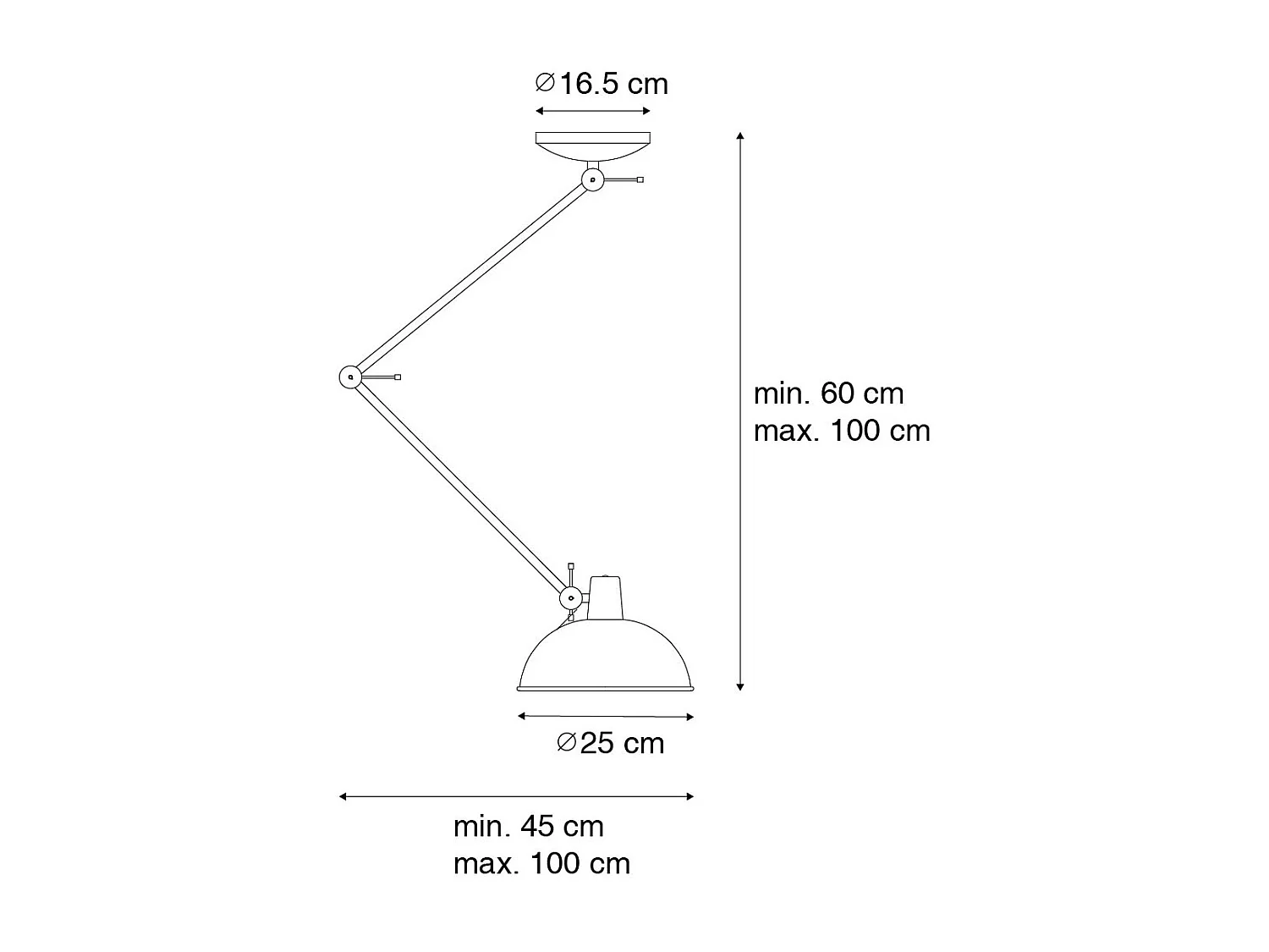 Plafonnier rétro noir et bronze - Milou