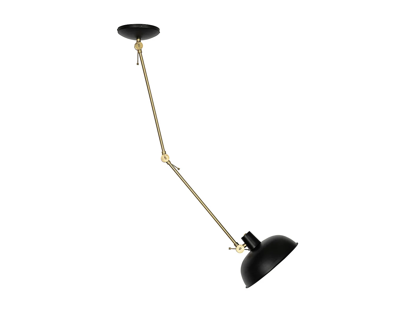 Plafonnier rétro noir avec bronze - Milou