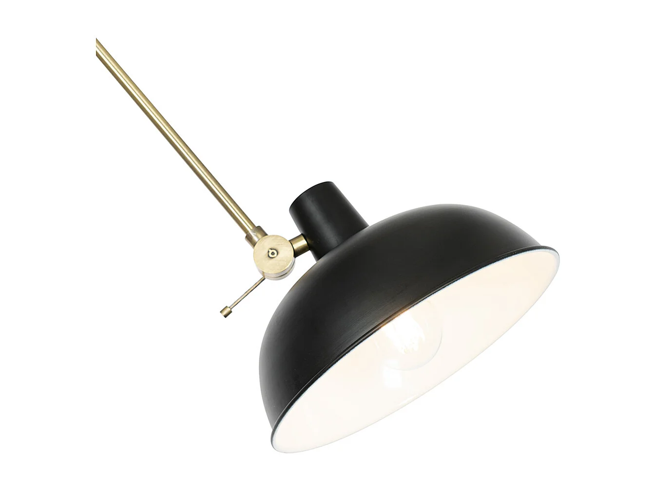 Plafonnier rétro noir avec bronze - Milou