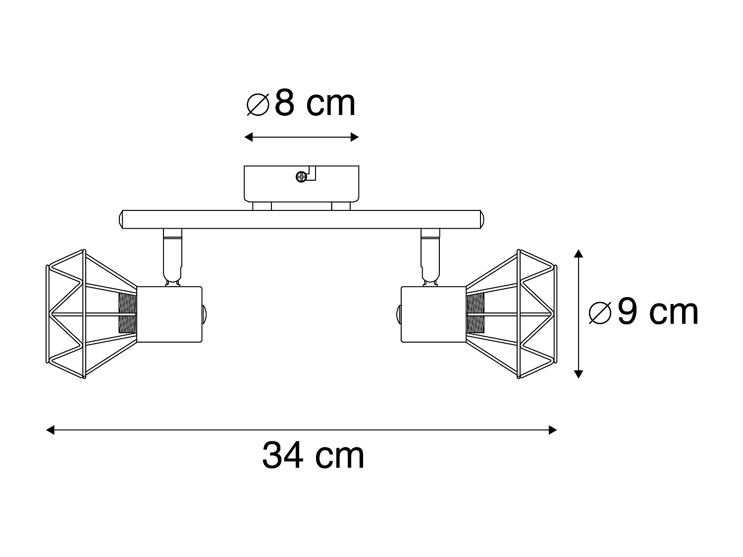 Spot encastré Art Déco en laiton inclinable et orientable 2 lumières - Mosh