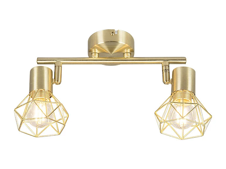 Spot encastré Art Déco en laiton inclinable et orientable 2 lumières - Mosh