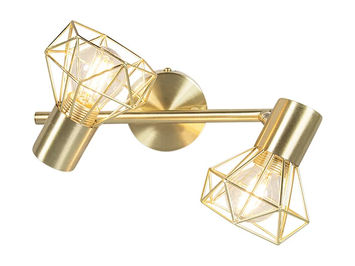 Spot encastré Art Déco en laiton inclinable et orientable 2 lumières - Mosh