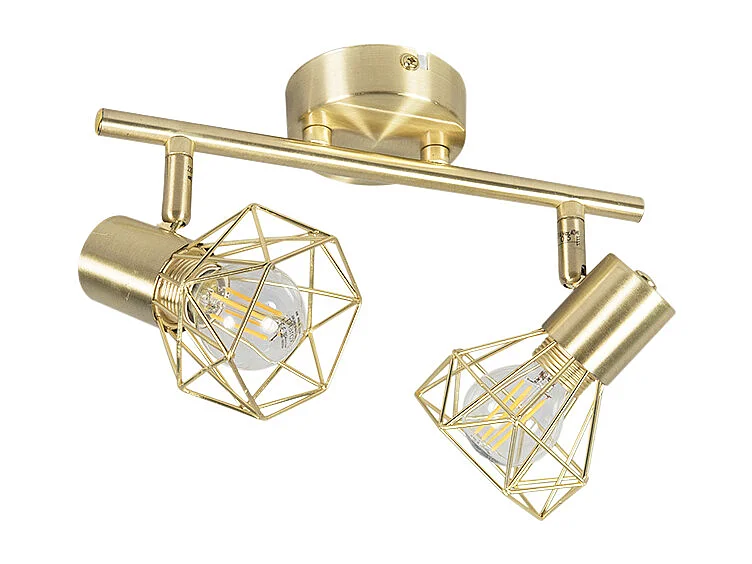 Spot encastré Art Déco en laiton inclinable et orientable 2 lumières - Mosh