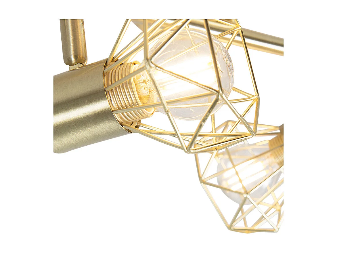 Spot encastré Art Déco en laiton inclinable et orientable 2 lumières - Mosh