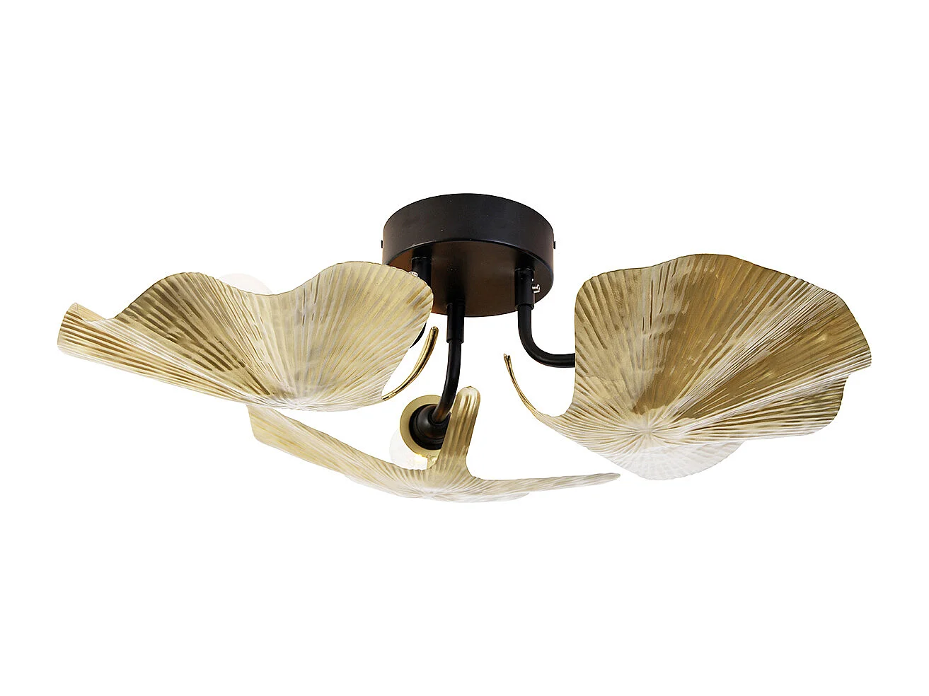 Plafonnier oriental en laiton avec 3 lumières noires - Louka