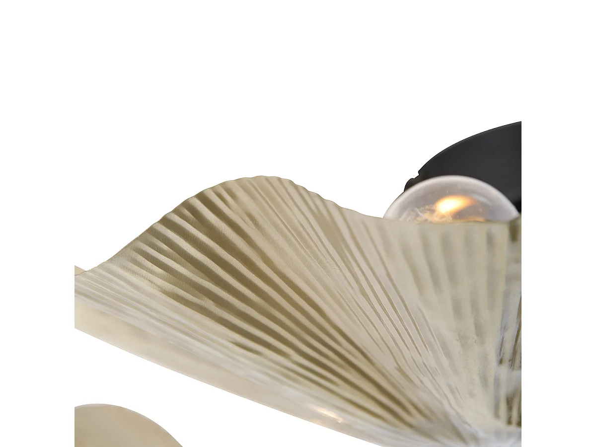 Plafonnier oriental en laiton avec 3 lumières noires - Louka