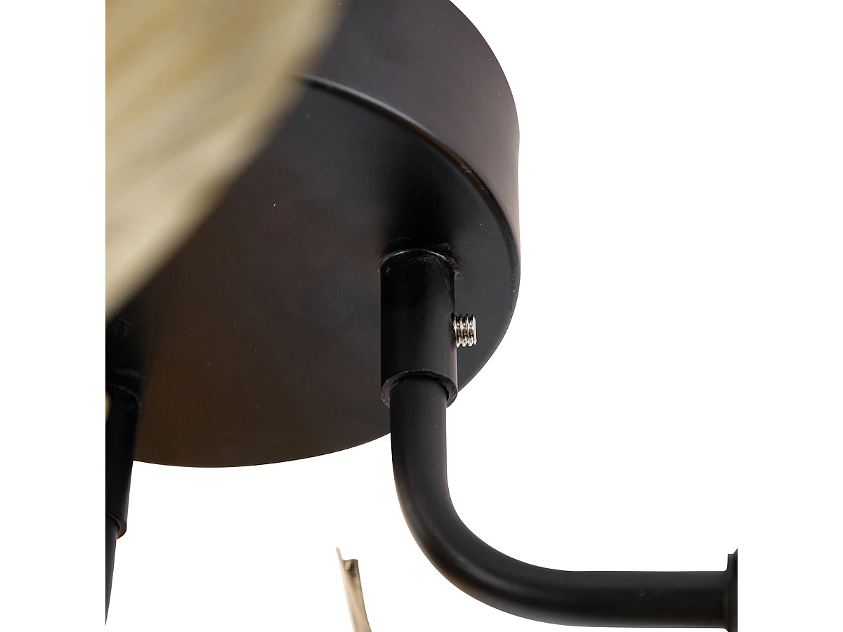 Plafonnier oriental en laiton avec 3 lumières noires - Louka