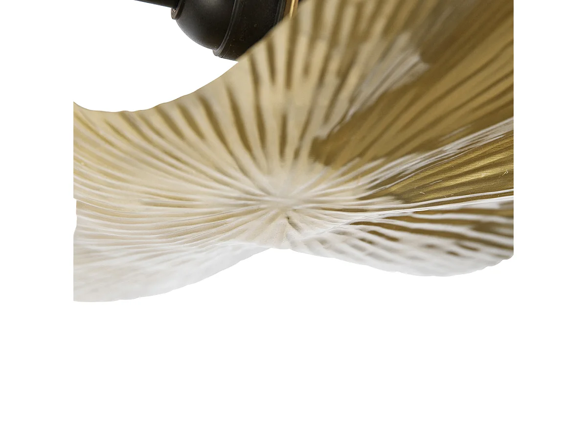 Plafonnier oriental en laiton avec 3 lumières noires - Louka