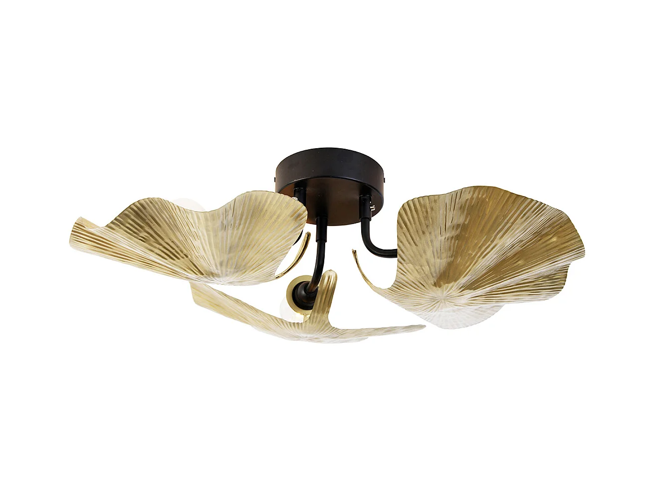Plafonnier oriental en laiton avec 3 lumières noires - Louka